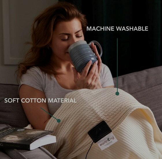 Earthing&reg; Omslagdeken, Throw met EU aansluitset