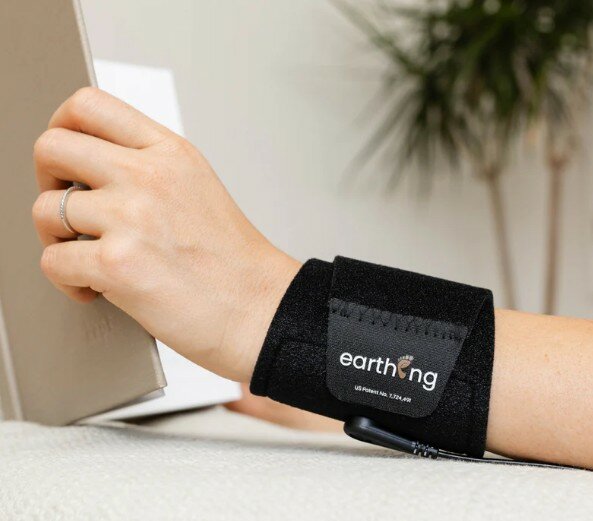 EARTHING&reg; Universele aardingsvoetband met krulsnoer (5m) voor voet, enkel, pols of arm