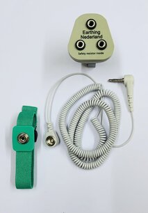 Earthing wristband with coil cord and EU adapter for wrist or ankle